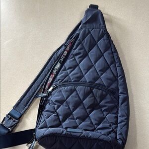 Vera Bradley Quilted Navy Sling Bag